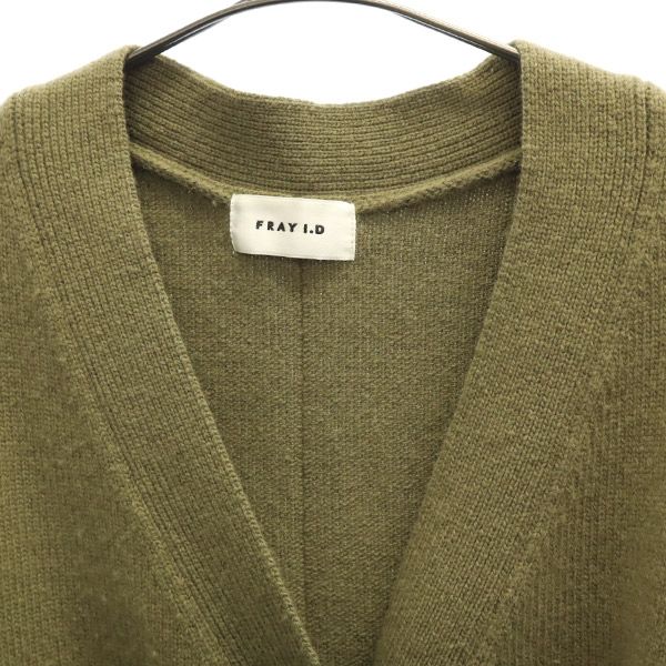 FRAY I.D フレイアイディー ウール 長袖 ロング ニットカーディガン F カーキ レディース