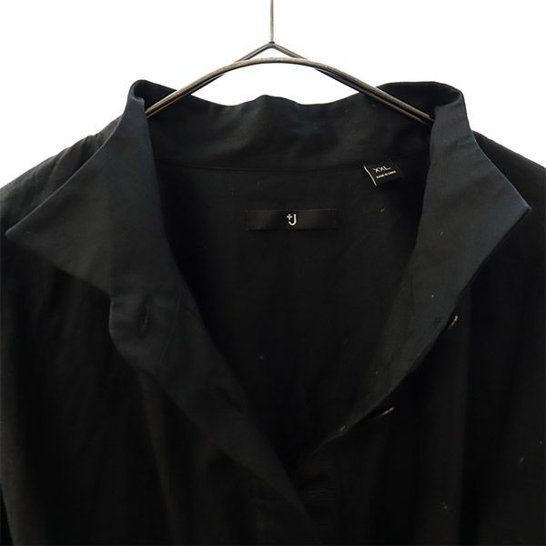 UNIQLO +J ユニクロ プラスジェイ 長袖 シャツワンピース XXL ブラック ビッグサイズ レディース