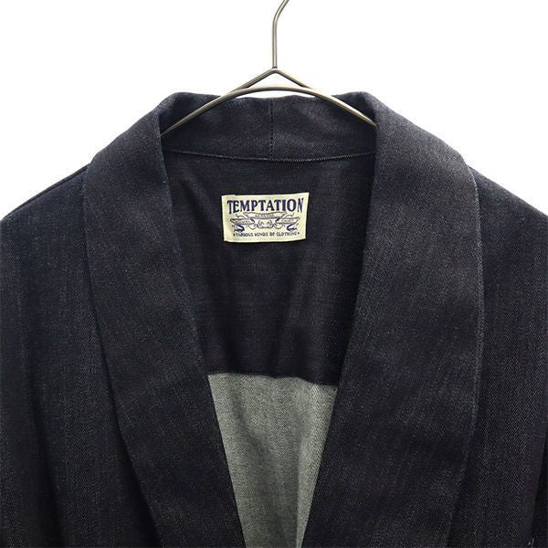 TEMPTATION テンプテーション デニム ガウンコート ネイビー メンズ