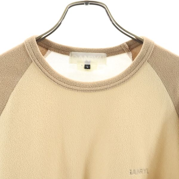 ガンリュウ 2014年 ロゴ刺繍 長袖 フリース カットソー L ブラウン系×白 GANRYU プルオーバー メンズ