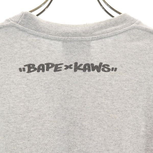 A BATHING APE アベイシングエイプ カウズ コラボ 日本製 半袖 Tシャツ M グレー系 KAWS メンズ