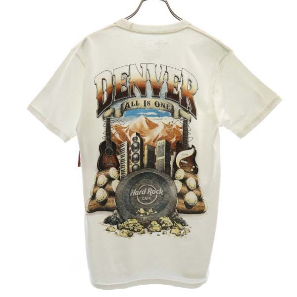未使用 HARD ROCK CAFE ハードロックカフェ DENVER バックプリント 半袖 Tシャツ S ホワイト メンズ