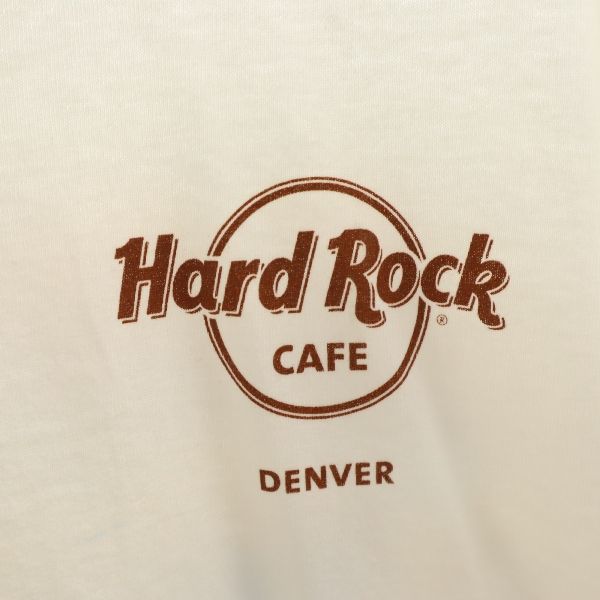 未使用 HARD ROCK CAFE ハードロックカフェ DENVER バックプリント 半袖 Tシャツ S ホワイト メンズ