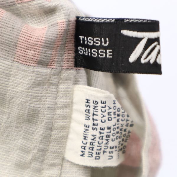 LANVIN ランバン 90s オールド チェック柄 ロゴ刺繍 半袖 シャツ L グレー系 メンズ