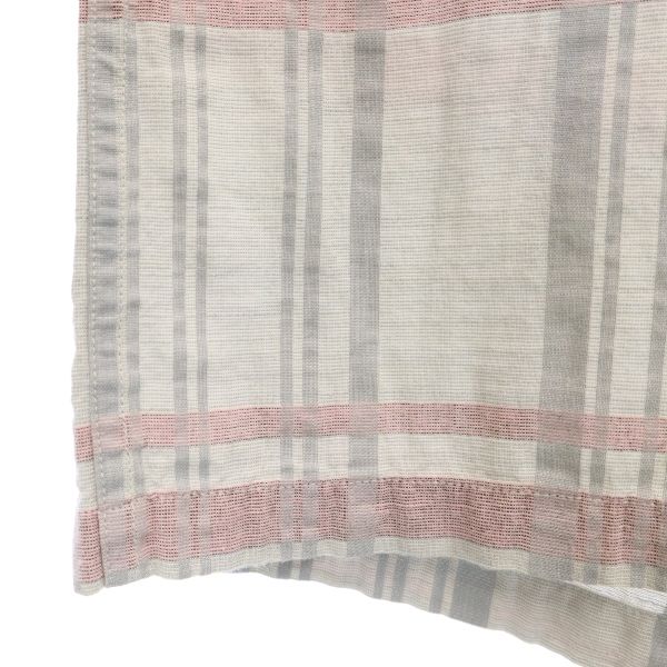 LANVIN ランバン 90s オールド チェック柄 ロゴ刺繍 半袖 シャツ L グレー系 メンズ