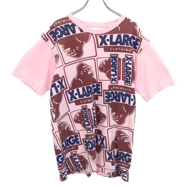 XLARGE エクストララージ 総柄 半袖 Tシャツ M ピンク系 メンズ