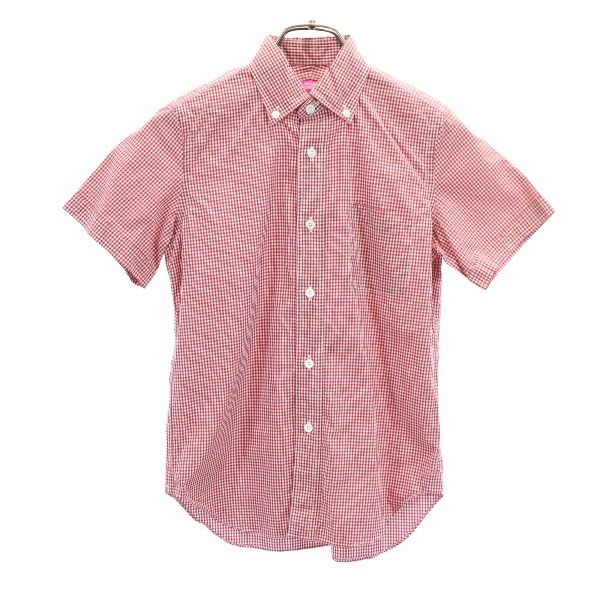 JUNYA WATANABE MAN COMME des GARCONS ジュンヤワタナベマン コムデギャルソン 2011年 半袖 ボタンダウンシャツ S 赤×白 メンズ