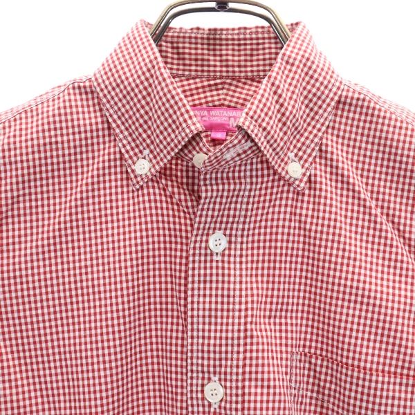 JUNYA WATANABE MAN COMME des GARCONS ジュンヤワタナベマン コムデギャルソン 2011年 半袖 ボタンダウンシャツ S 赤×白 メンズ