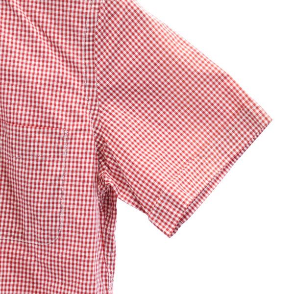 JUNYA WATANABE MAN COMME des GARCONS ジュンヤワタナベマン コムデギャルソン 2011年 半袖 ボタンダウンシャツ S 赤×白 メンズ
