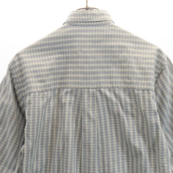 BURBERRY バーバリー 80s USA製 ヴィンテージ チェック柄 半袖 ボタンダウンシャツ S 水色×白×グレー メンズ