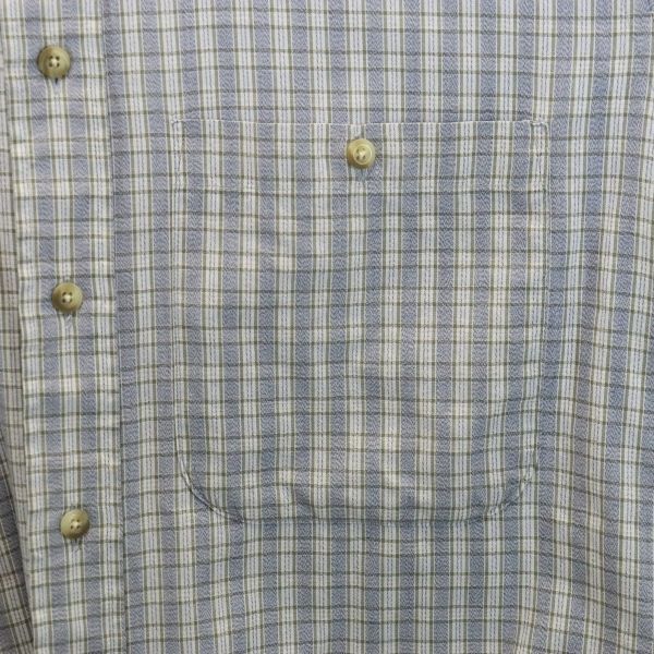 BURBERRY バーバリー 80s USA製 ヴィンテージ チェック柄 半袖 ボタンダウンシャツ S 水色×白×グレー メンズ