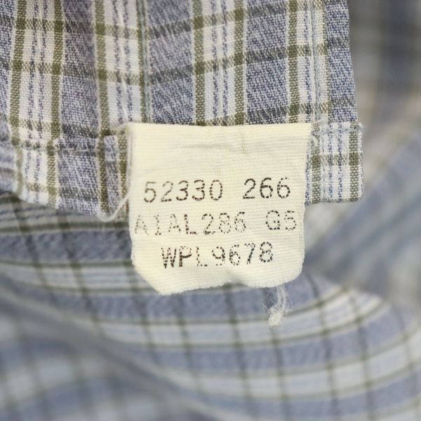 BURBERRY バーバリー 80s USA製 ヴィンテージ チェック柄 半袖 ボタンダウンシャツ S 水色×白×グレー メンズ