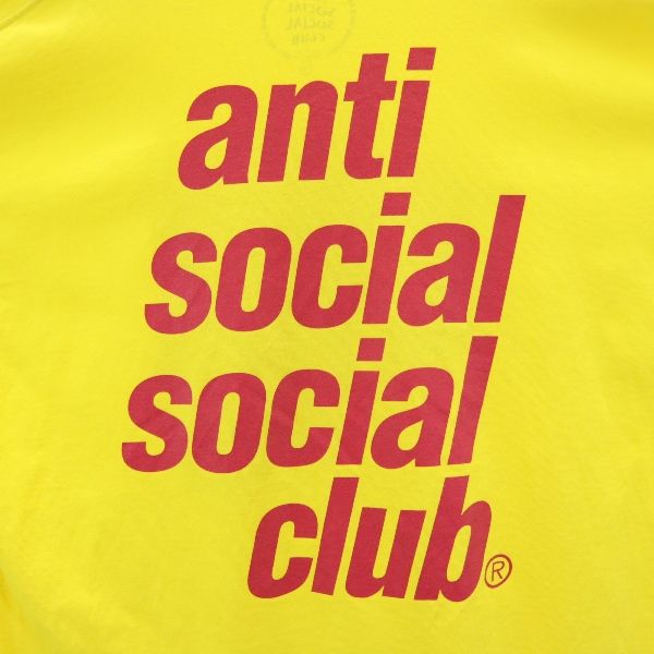 ANTI SOCIAL SOCIAL CLUB アンチソーシャルソーシャルクラブ USA製 半袖 Tシャツ XXL イエロー系 メンズ