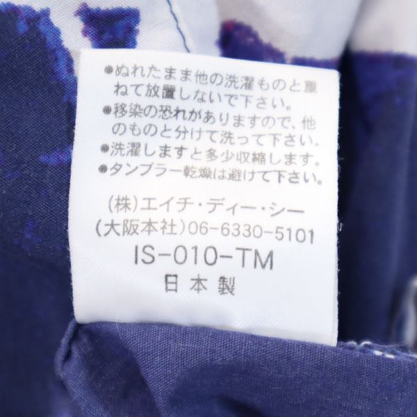 HARLEY DAVIDSON ハーレーダビッドソン 総柄 半袖 オープンカラーシャツ M ネイビー メンズ