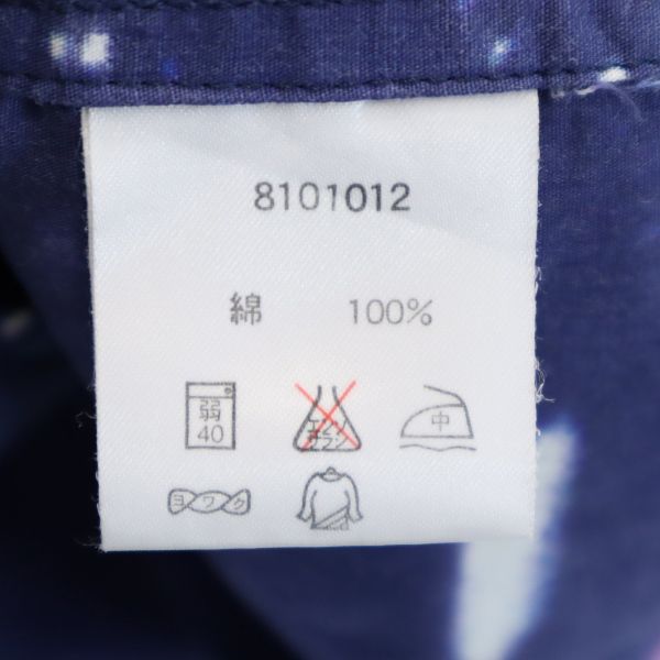 HARLEY DAVIDSON ハーレーダビッドソン 総柄 半袖 オープンカラーシャツ M ネイビー メンズ