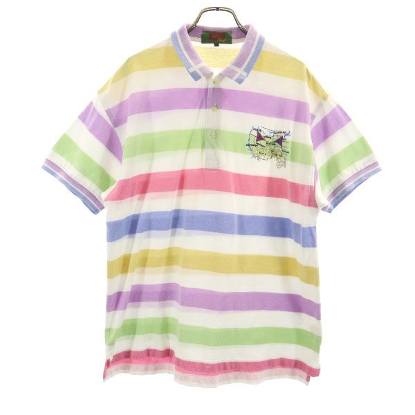 KENZO ケンゾー 日本製 ボーダー 半袖 ポロシャツ 3 鹿の子 メンズ