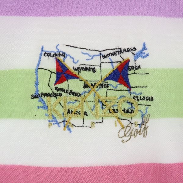 KENZO ケンゾー 日本製 ボーダー 半袖 ポロシャツ 3 鹿の子 メンズ