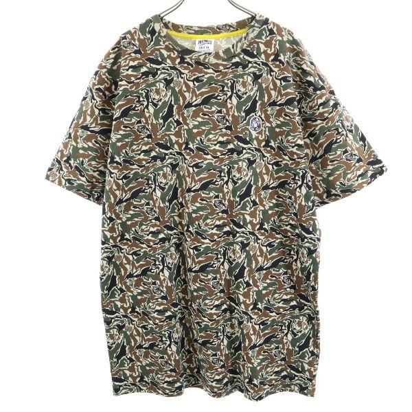 Billionaire Boys Club ビリオネアボーイズクラブ 迷彩柄 半袖 クルーネック Tシャツ XL 茶×黒×っ緑 メンズ