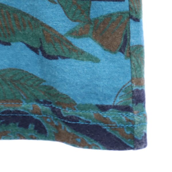 A BATHING APE アベイシングエイプ 日本製 総柄 半袖 Tシャツ L ブルー系 ポケT メンズ