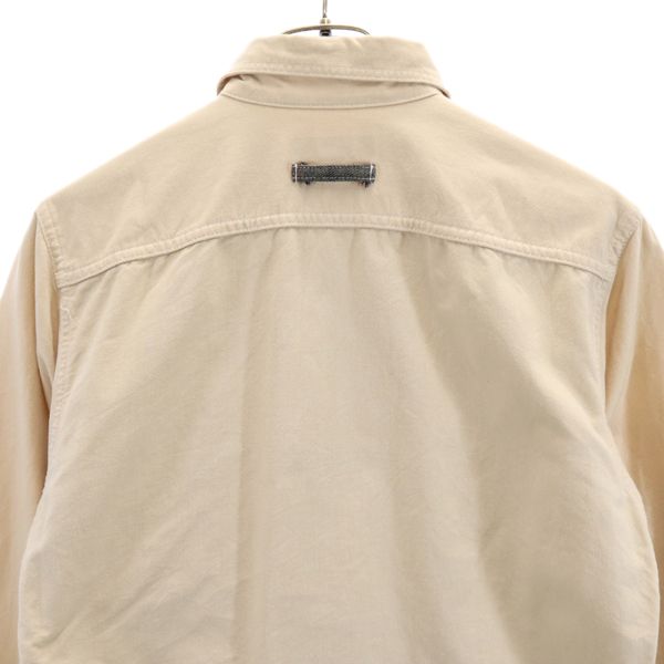 COMME des GARCONS HOMME コムデギャルソンオム 2013年 日本製 ウールブレンド ボーダー柄 長袖 シャツ S ベージュ×グレー×紺 メンズ