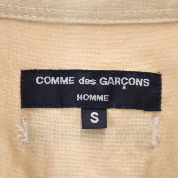 COMME des GARCONS HOMME コムデギャルソンオム 2013年 日本製 ウールブレンド ボーダー柄 長袖 シャツ S ベージュ×グレー×紺 メンズ