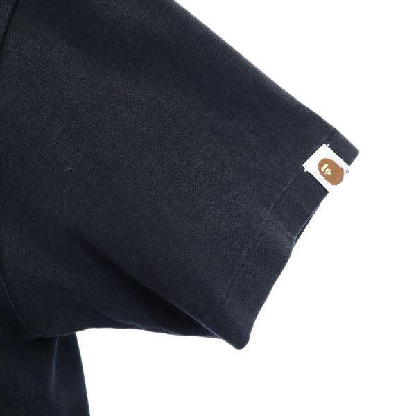 A BATHING APE アベイシングエイプ 日本製 ベイビーマイロ プリント 半袖 クルーネック Tシャツ S 黒系 メンズ