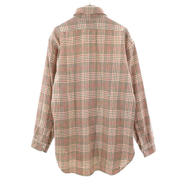 PENDLETON ペンドルトン 70s ウール ヴィンテージ USA製 チェック柄 長袖 シャツ M 茶×赤×ベージュ メンズ