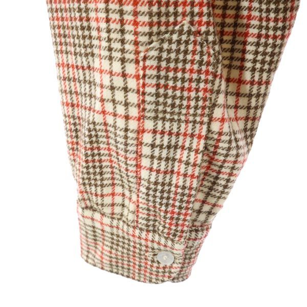 PENDLETON ペンドルトン 70s ウール ヴィンテージ USA製 チェック柄 長袖 シャツ M 茶×赤×ベージュ メンズ