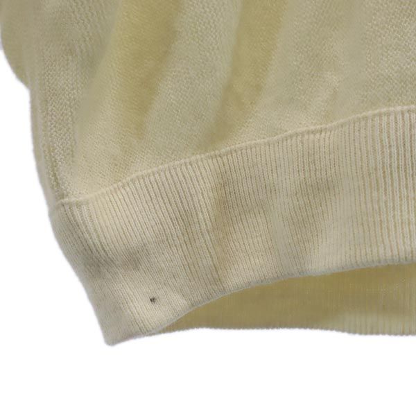 IZOD LACOSTE アイゾットラコステ 80s ヴィンテージ 長袖 Vネック ニット M アイボリー セーター メンズ