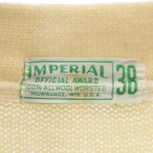 IMPERIAL インペリアル 70s ヴィンテージ ウール 長袖 ニットカーディガン 38 アイボリー セーター メンズ