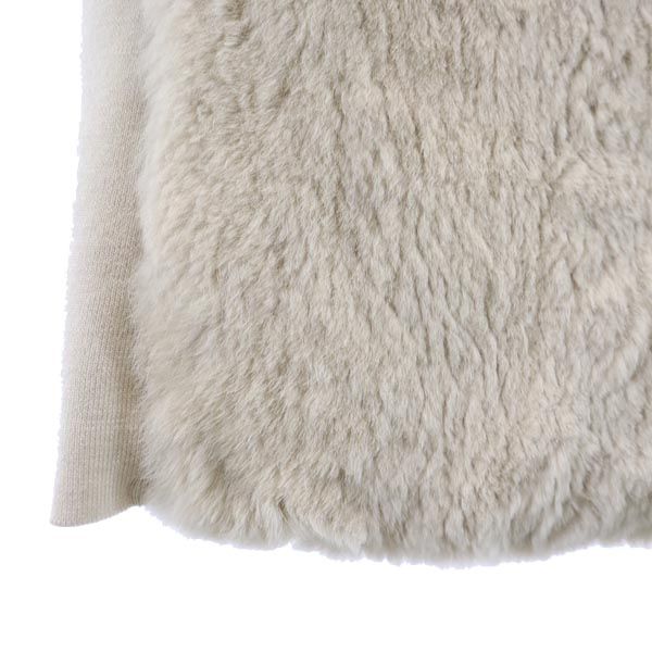 MAX&CO マックスアンドコー ウール 長袖 切替ファー ニット L ベージュ セーター レディース