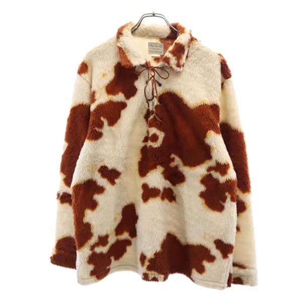 styleeyes スタイルアイズ 東洋エンタープライズ 総柄 ボアジャケット 40 ベージュ×茶 プルオーバー トップス メンズ