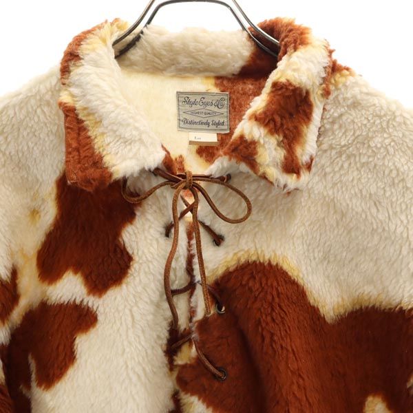 styleeyes スタイルアイズ 東洋エンタープライズ 総柄 ボアジャケット 40 ベージュ×茶 プルオーバー トップス メンズ