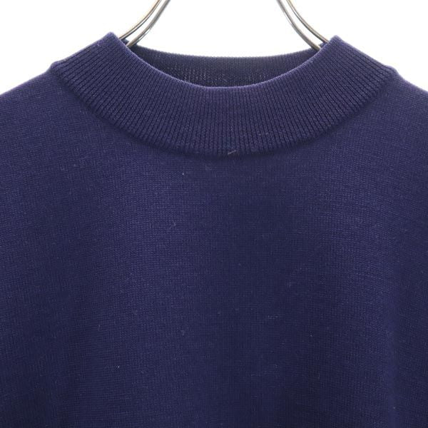 YVES SAINT LAURENT イヴサンローラン 90s オールド ウール ロゴ刺繍 長袖 セーター M ネイビー系 ニット レディース