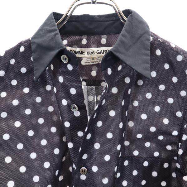コムデギャルソン 2013年 日本製 ドット柄 長袖 シャツ S 黒系 COMME des GARCONS メンズ