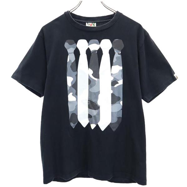 A BATHING APE アベイシングエイプ プリント 半袖 Tシャツ M 黒 メンズ