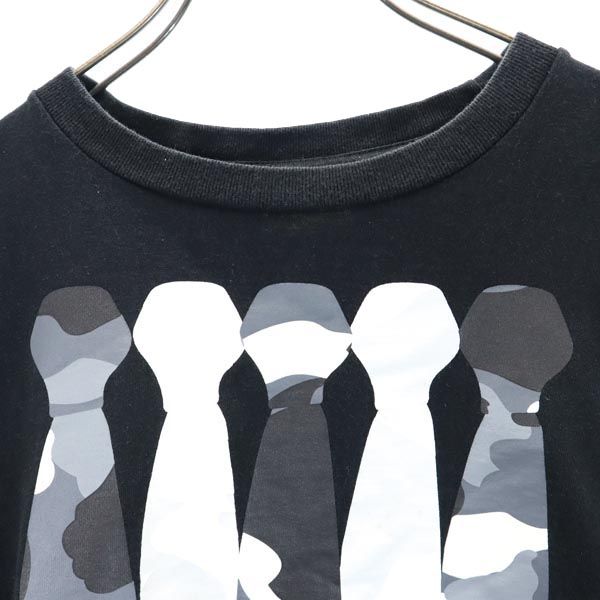 A BATHING APE アベイシングエイプ プリント 半袖 Tシャツ M 黒 メンズ