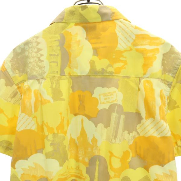 未使用 WESC ウィーエスシー 総柄 半袖 アロハシャツ M 黄系 メンズ