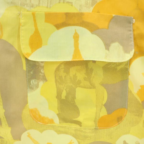 未使用 WESC ウィーエスシー 総柄 半袖 アロハシャツ M 黄系 メンズ