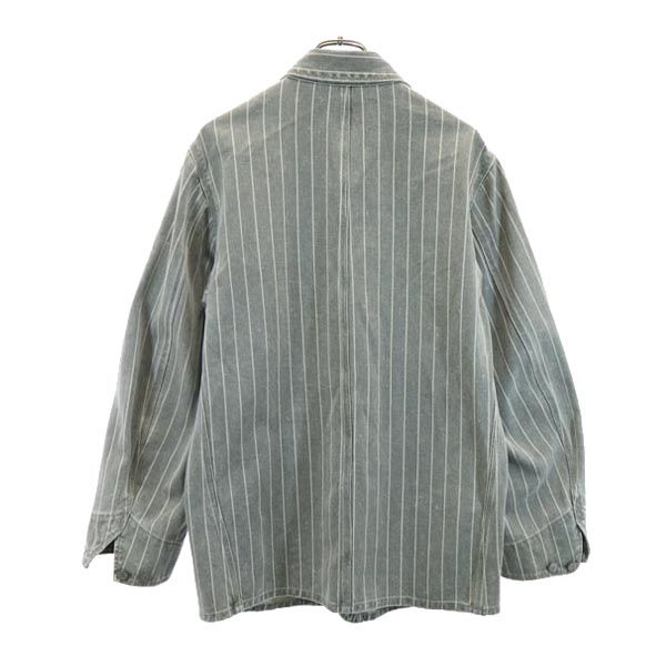OZONE ROCKS オゾンロックス 日本製 ストライプ デニムジャケット L グレー系 メンズ