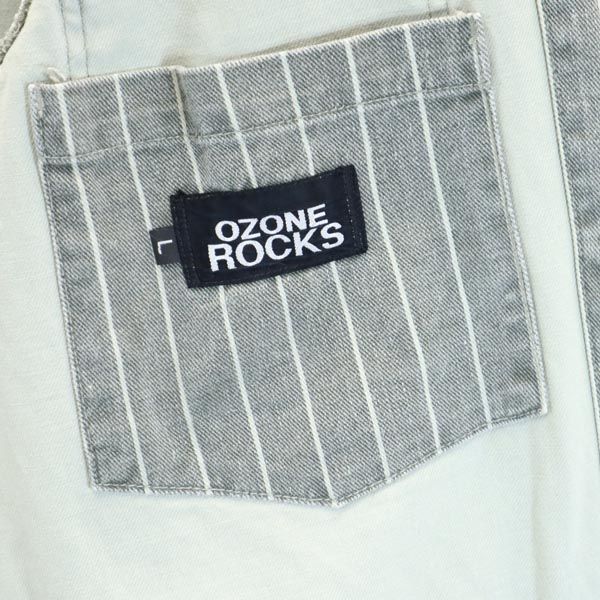 OZONE ROCKS オゾンロックス 日本製 ストライプ デニムジャケット L グレー系 メンズ