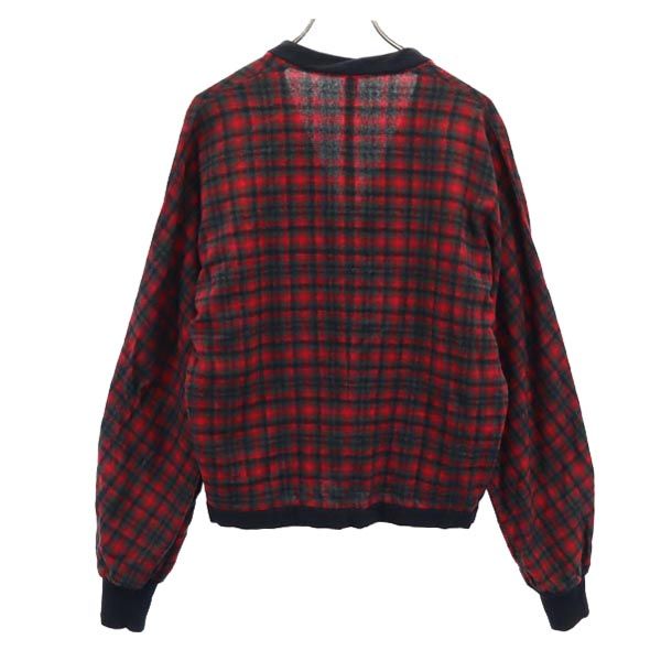 PENDLETON ペンドルトン 60s ヴィンテージ ウール チェック柄 長袖 Vネック カーディガン S 赤系 メンズ