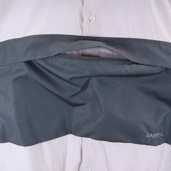 ガンリュウ 2014年 日本製 チェック柄 切替 長袖 ドッキング シャツ S グレー系 GANRYU 胸ポケット メンズ