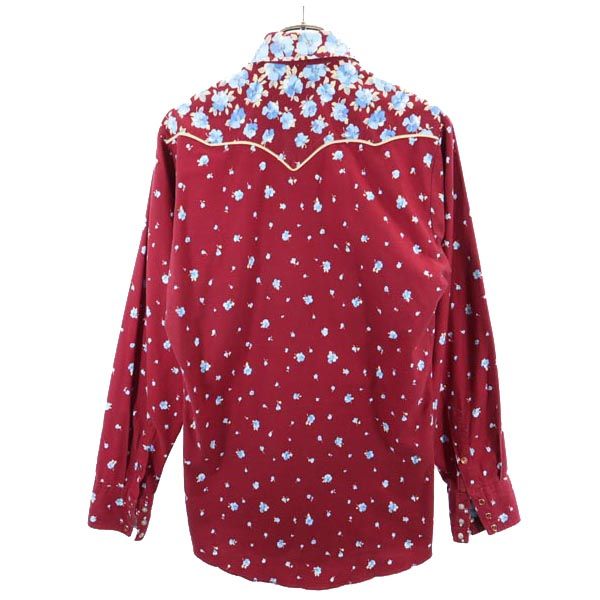 Panhandle Slim パンハンドルスリム 70s USA製 ヴィンテージ 花柄 長袖 ウエスタンシャツ 赤系 スマイルポケット メンズ