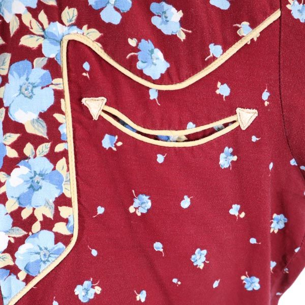 Panhandle Slim パンハンドルスリム 70s USA製 ヴィンテージ 花柄 長袖 ウエスタンシャツ 赤系 スマイルポケット メンズ