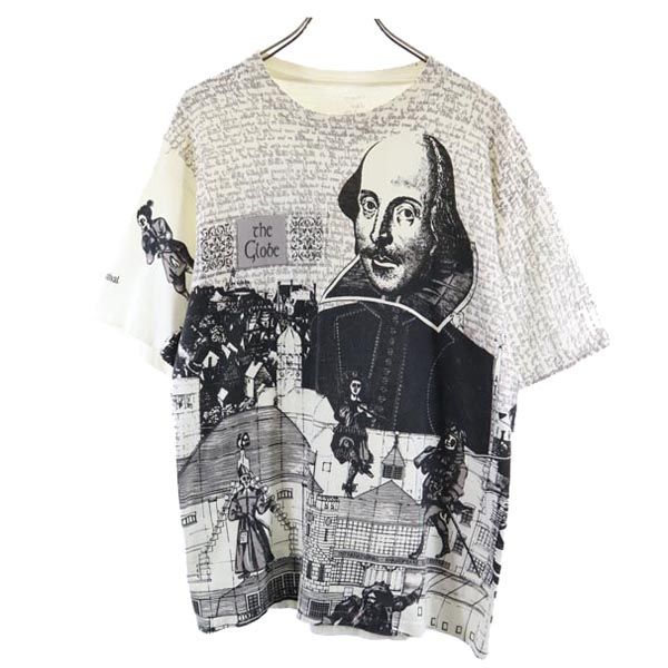 VINTAGE ヴィンテージ 90s オールド シェイクスピア プリント 半袖 Tシャツ アイボリー アートT メンズ