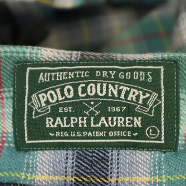ポロカントリー チェック柄 長袖 シャツ M グリーン系 POLO COUNTRY RALPH LAUREN メンズ