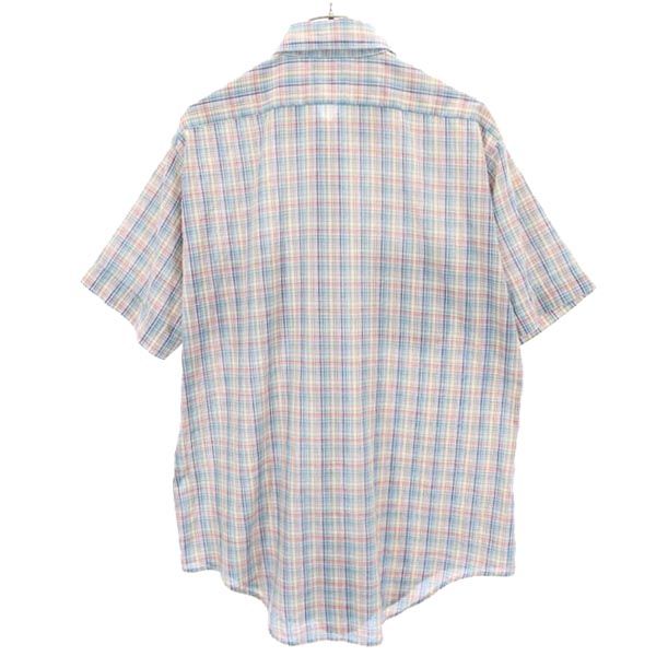 sportswear スポーツウェア 70s ヴィンテージ チェック柄 半袖 シャツ L メンズ