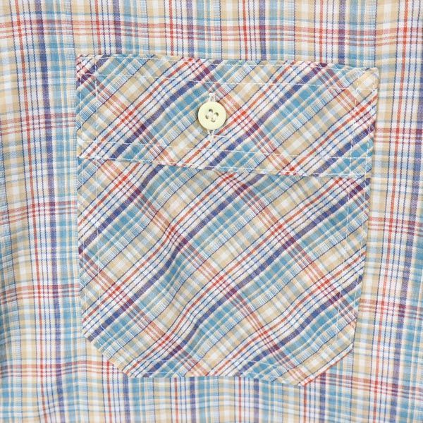 sportswear スポーツウェア 70s ヴィンテージ チェック柄 半袖 シャツ L メンズ