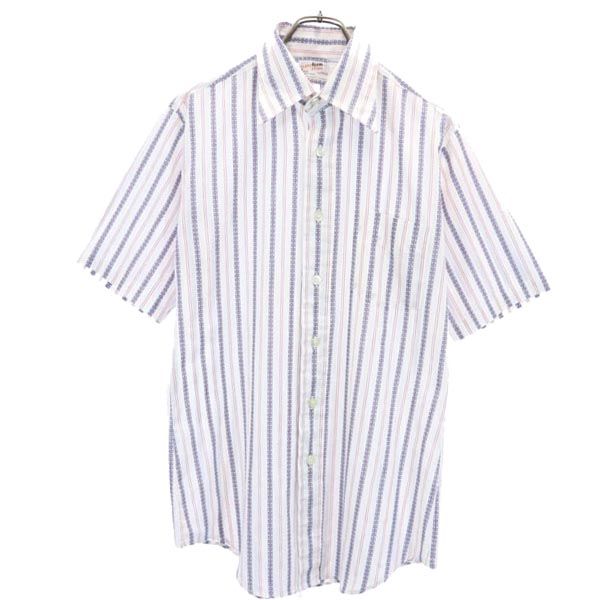 Transformation 70s ヴィンテージ 総柄 半袖 シャツ 白×赤×青 メンズ